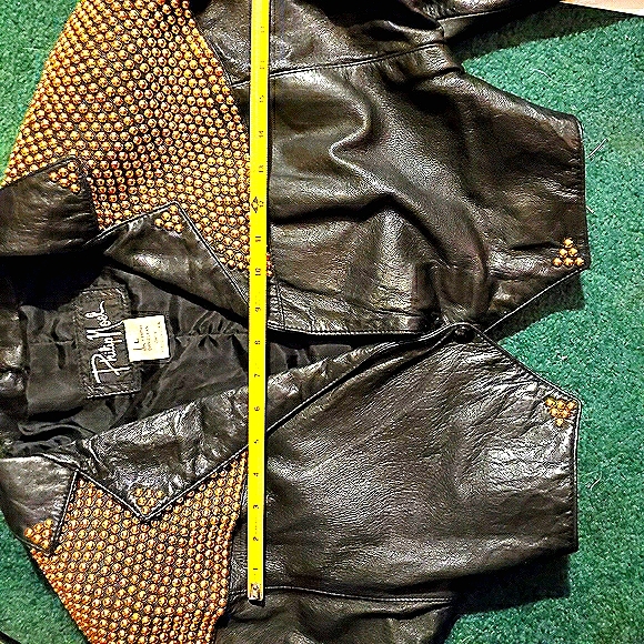 Black Leather w/ Gold Studs Skirt & Jacket Set - Picture 14 of 14